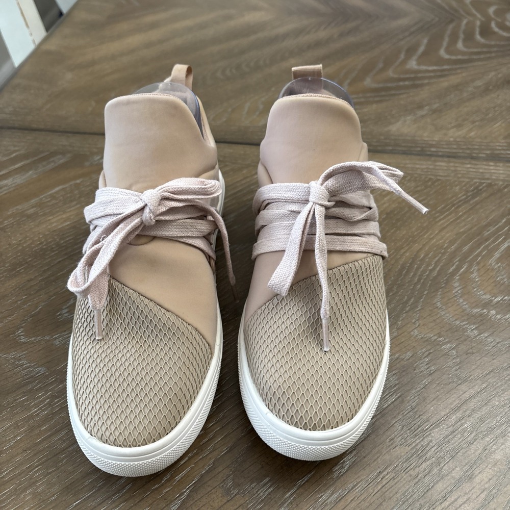 Steve Madden Lancer Womens Blush Pink Mesh Wrap Lace Fashion Sneakers Size 8M